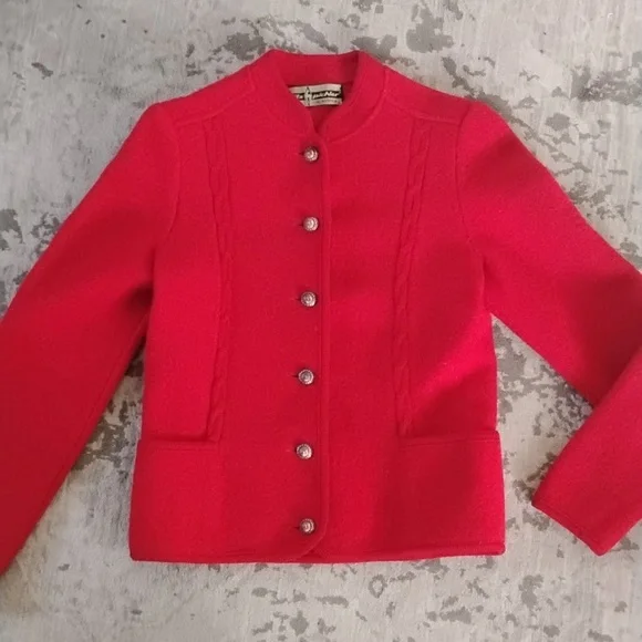 Yves Saint Laurent Vibrant Red Blazer - Picture 1 of 13